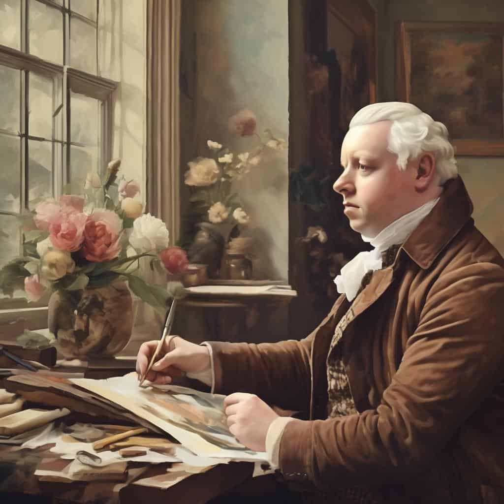 Ουράνιοι ζωγράφοι και τέχνες του σήμερα, πίνακας σε αίθριο με λουλούδια, διάσημο έργο.